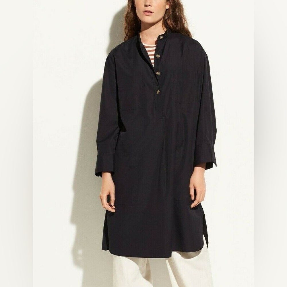 VINCE poplin shirt dress, dark navy, size XS y.